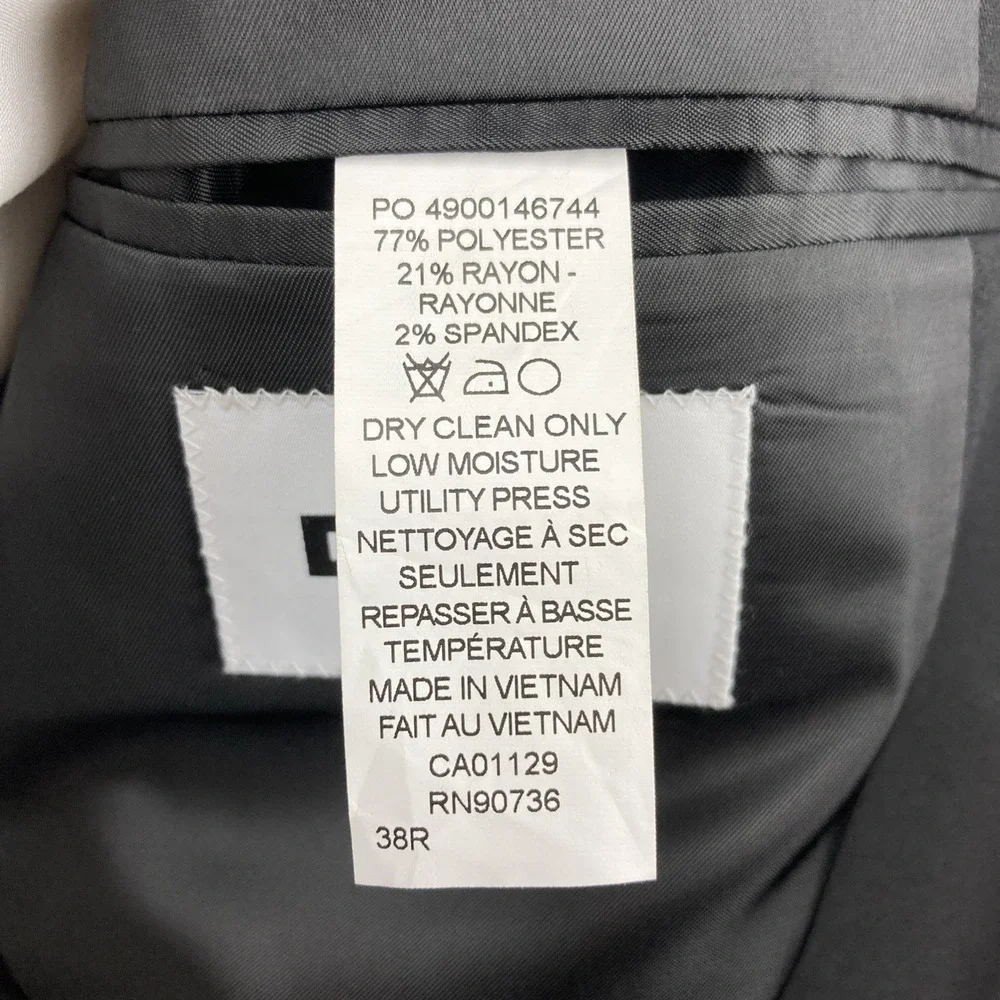 DKNY Men's Suit 38R Jacket 31Wx32 Pants Black Modern Fit 2-Piece